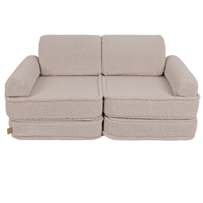 MeowBaby® Cream BEARLY Sofa | Cream Bearly Play Sofa Pocket Plus
