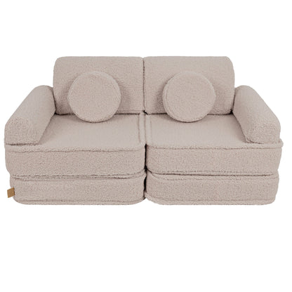 MeowBaby® Cream BEARLY Sofa | Cream Bearly Play Sofa Pocket Plus
