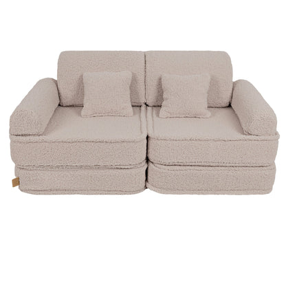 MeowBaby® Cream BEARLY Sofa | Cream Bearly Play Sofa Pocket Plus
