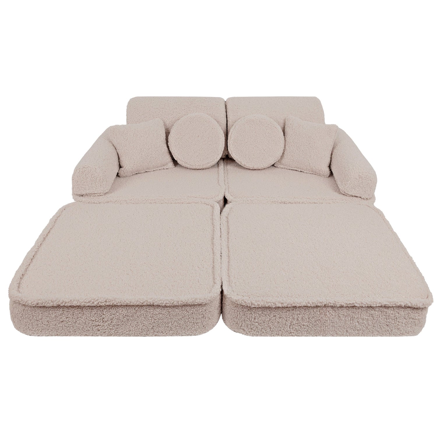 MeowBaby® Cream BEARLY Sofa | Cream Bearly Play Sofa Pocket Plus