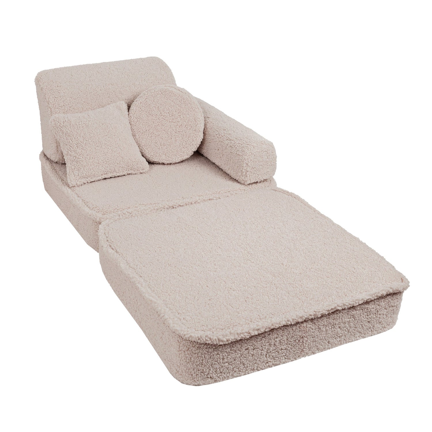 MeowBaby® Cream BEARLY Sofa | Cream Bearly Play Sofa Pocket Plus