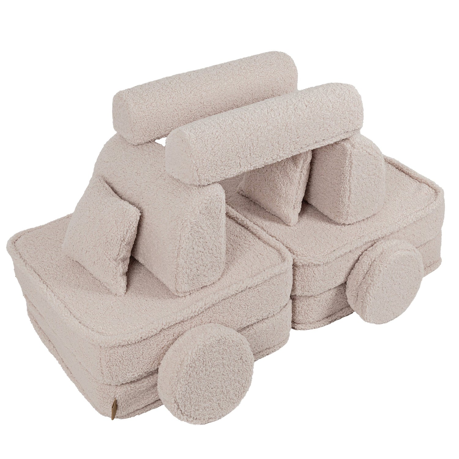 MeowBaby® Cream BEARLY Sofa | Cream Bearly Play Sofa Pocket Plus