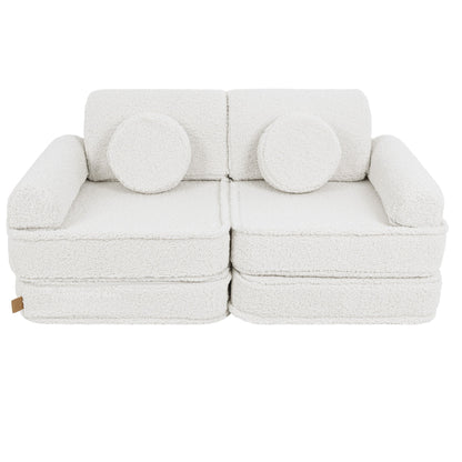 MeowBaby® Cream BEARLY Sofa | Cream Bearly Play Sofa Pocket Plus