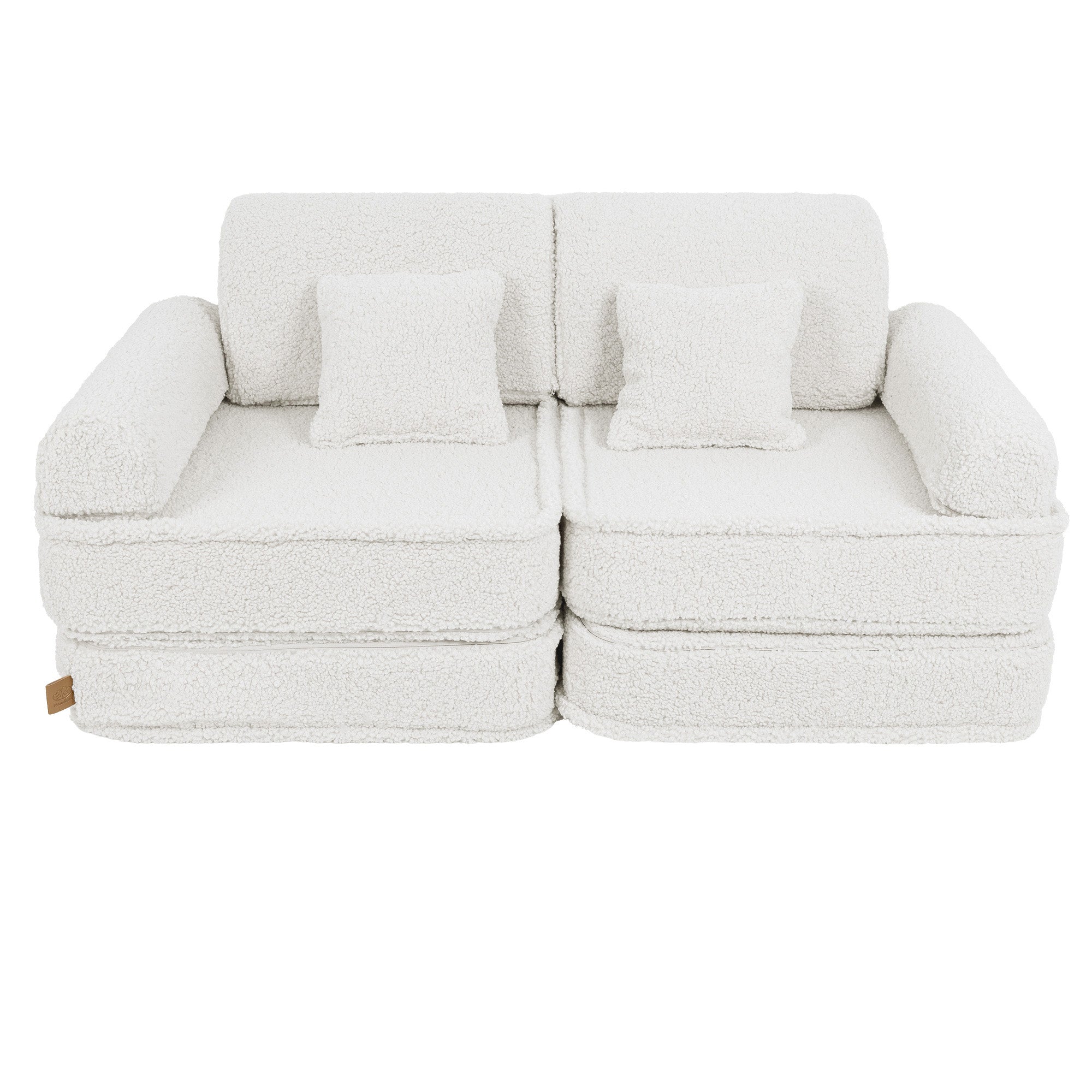 MeowBaby® Cream BEARLY Sofa | Cream Bearly Play Sofa Pocket Plus