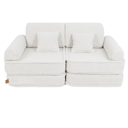 MeowBaby® Cream BEARLY Sofa | Cream Bearly Play Sofa Pocket Plus