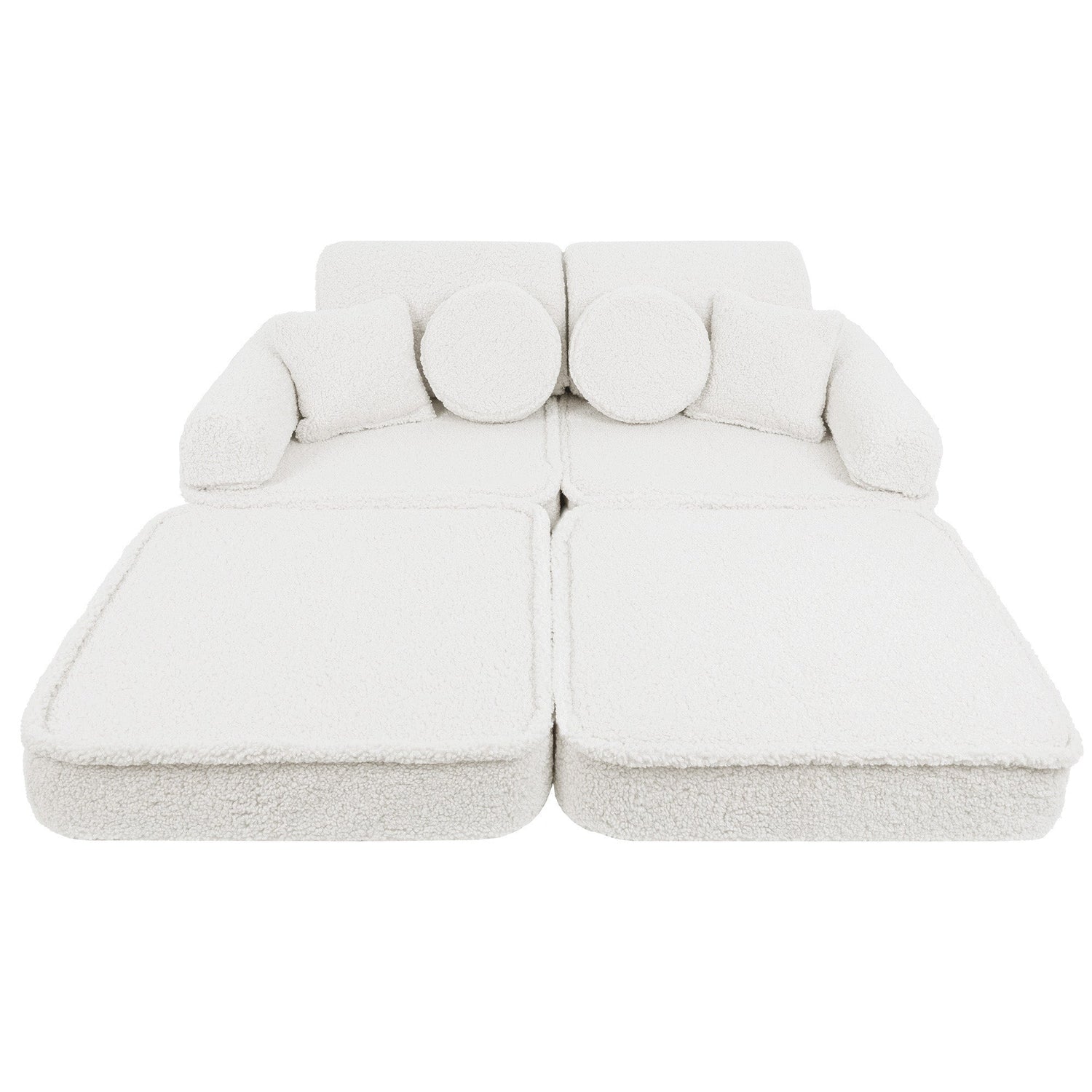 MeowBaby® Cream BEARLY Sofa | Cream Bearly Play Sofa Pocket Plus