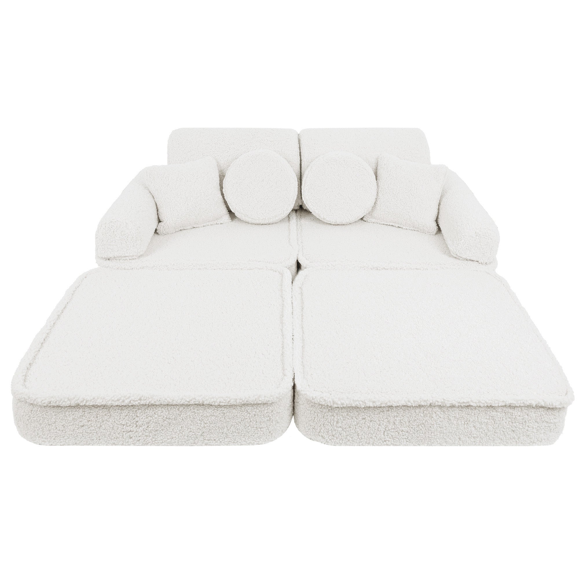 MeowBaby® Cream BEARLY Sofa | Cream Bearly Play Sofa Pocket Plus