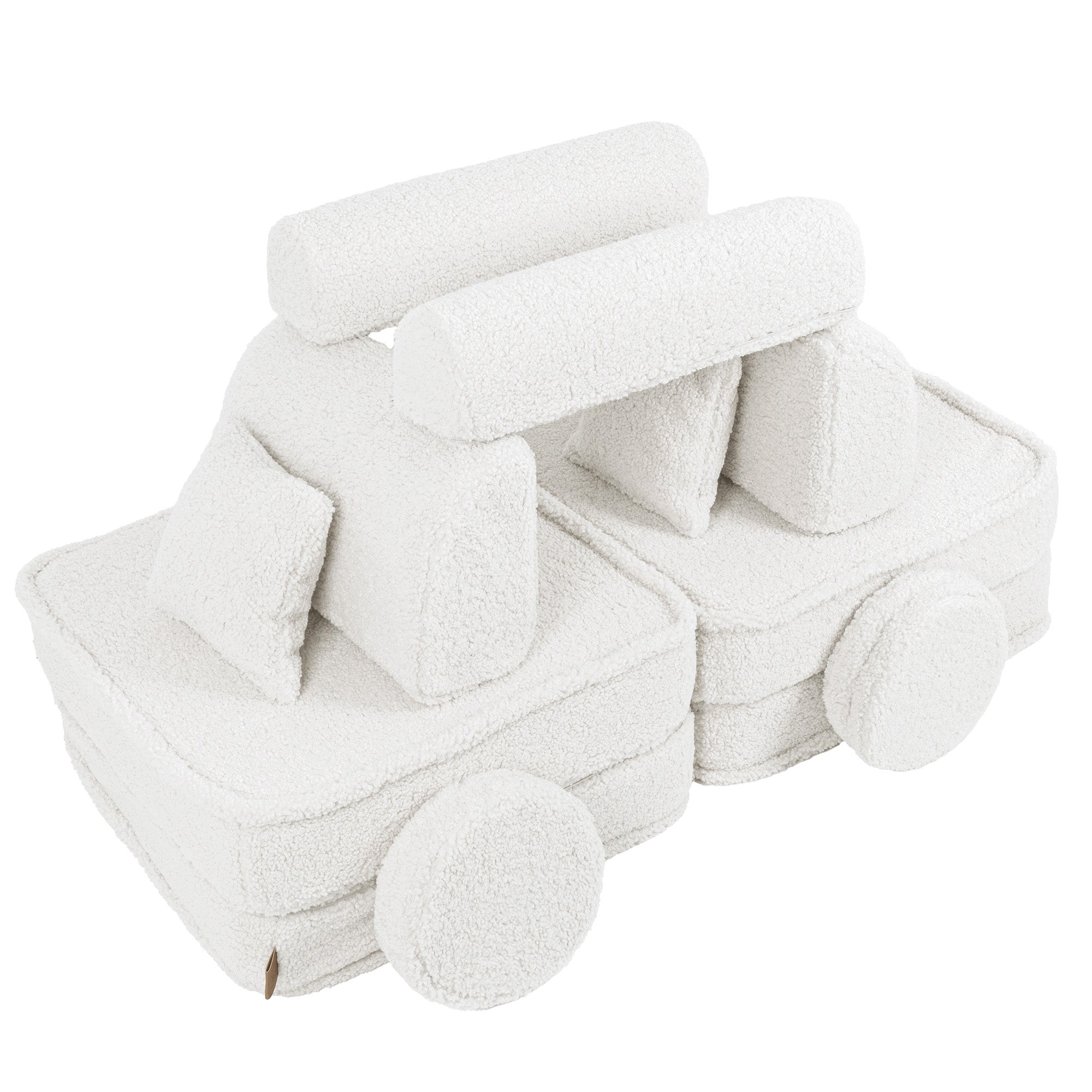 MeowBaby® Cream BEARLY Sofa | Cream Bearly Play Sofa Pocket Plus