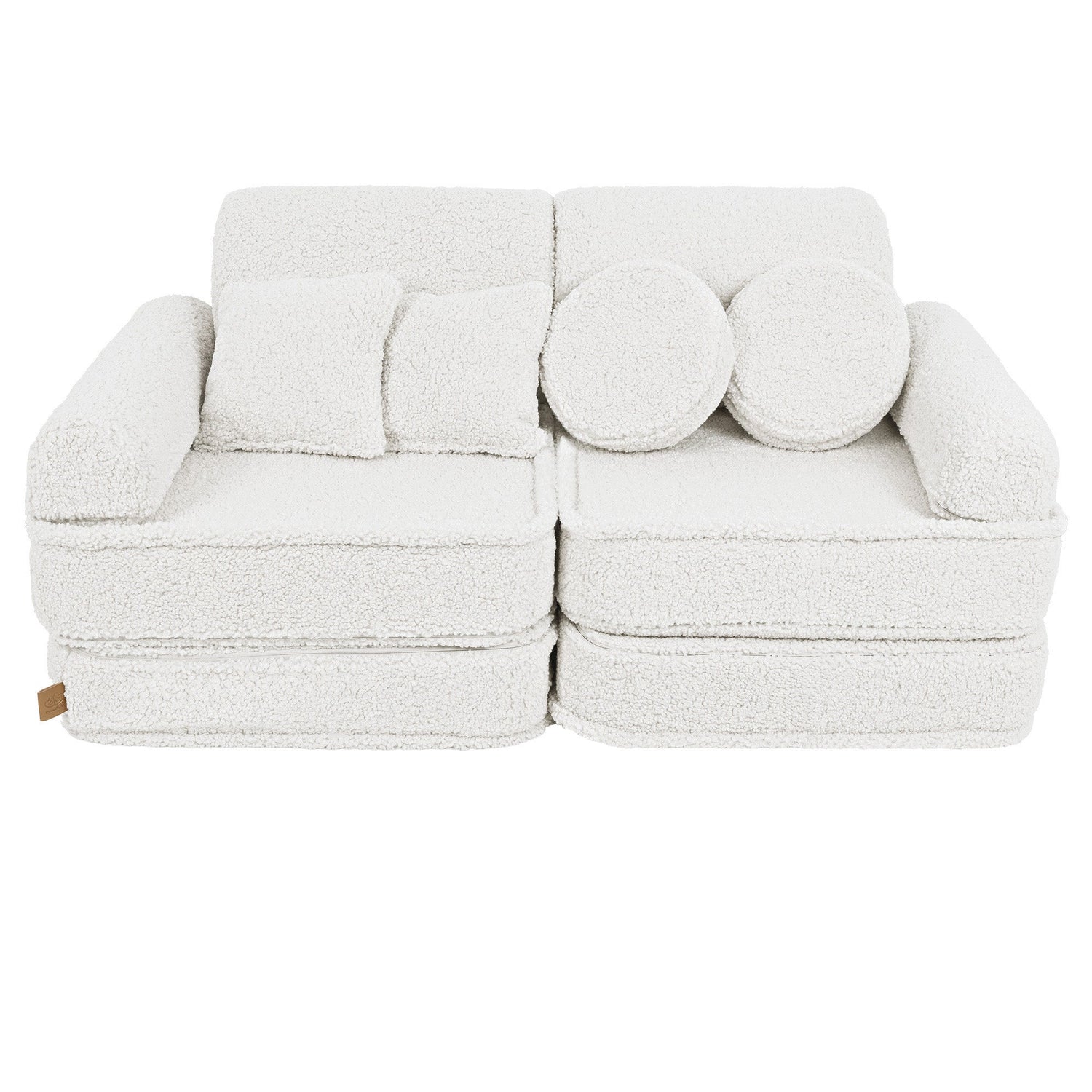MeowBaby® Cream BEARLY Sofa | Cream Bearly Play Sofa Pocket Plus
