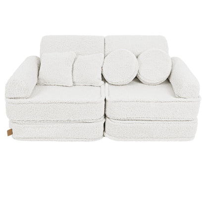 MeowBaby® Cream BEARLY Sofa | Cream Bearly Play Sofa Pocket Plus