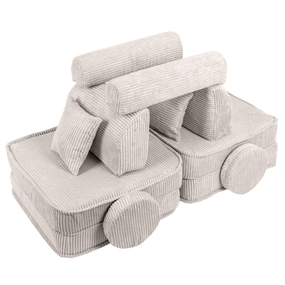 MeowBaby® Aesthetic CORDUROY Play Sofa - Play Sofa Pocket Plus