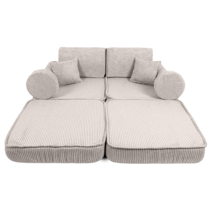 MeowBaby® Aesthetic CORDUROY Play Sofa - Play Sofa Pocket Plus