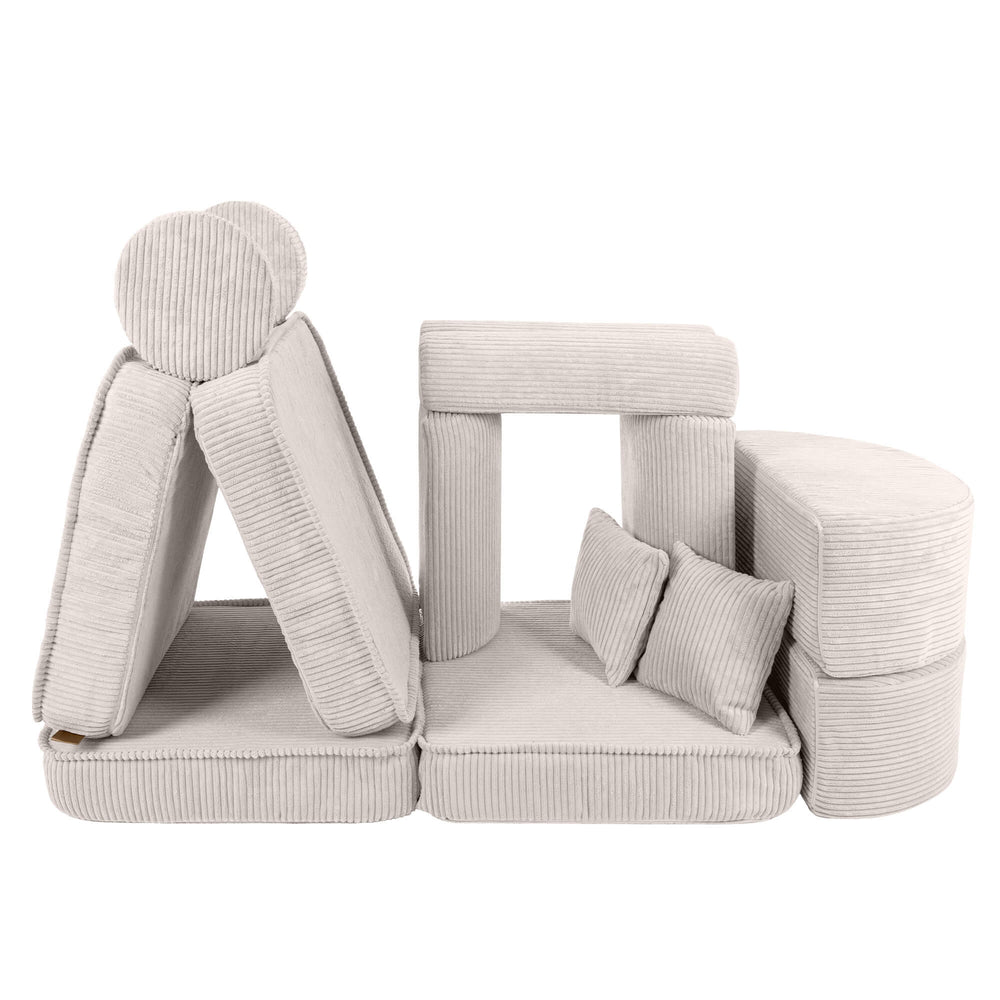 MeowBaby® Ecru CORDUROY Play Sofa - Cream Play Sofa Pocket Max