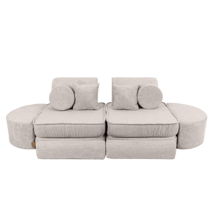 MeowBaby® Ecru CORDUROY Play Sofa - Cream Play Sofa Pocket Max