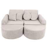 Play Sofa for Kids MeowBaby ecru corduroy | Ecru/Cream Play Sofa | Play Sofa Kids |  Play Couch for Kids | ecru corduroy soft play sofa | 