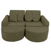 Play Sofa for Kids MeowBaby khaki corduroy | Khaki Play Sofa | Play Sofa Kids |  Play Couch for Kids | khaki corduroy soft play sofa for children | 
