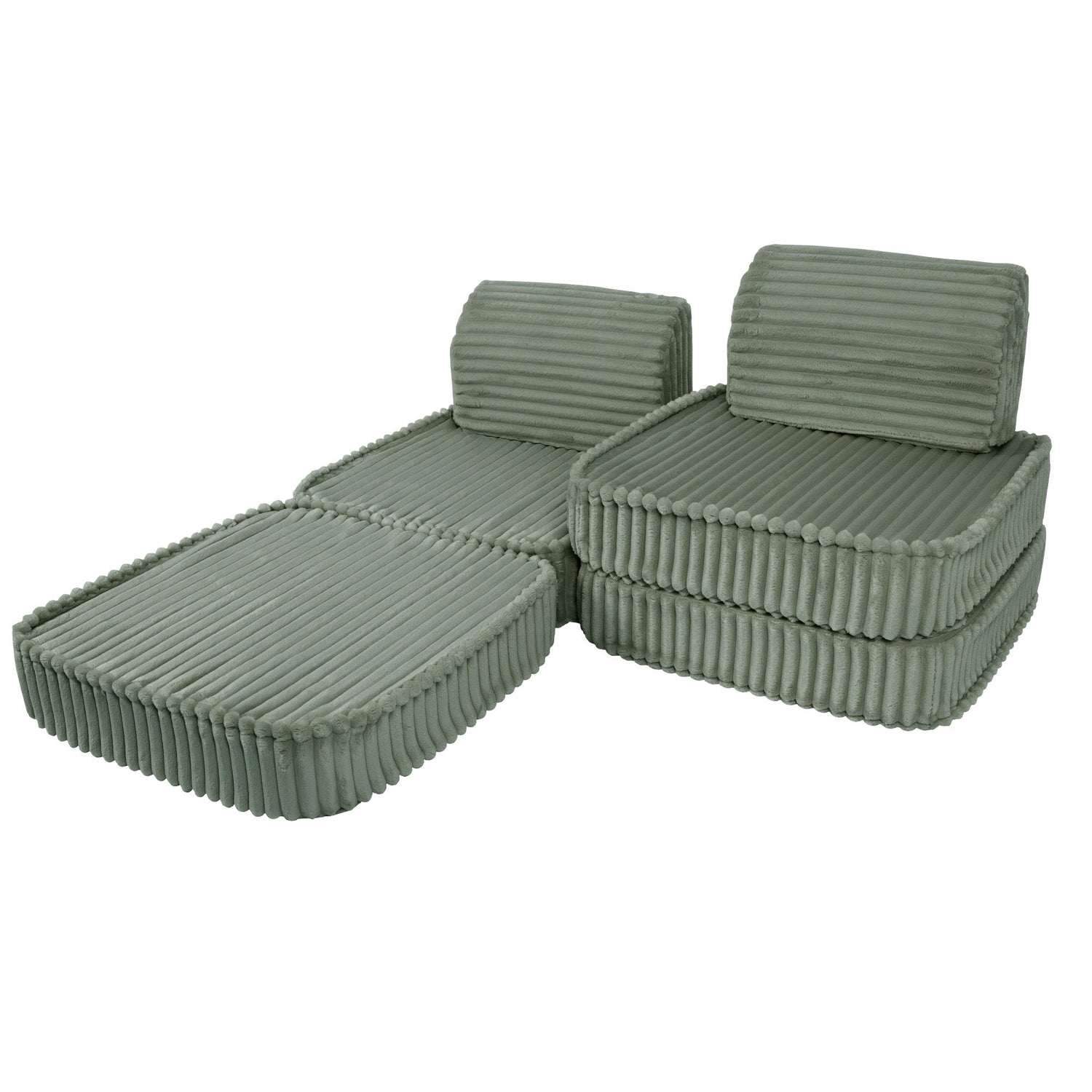 Meowbaby Churros Pocket Sofa Basic Olive Sage Green