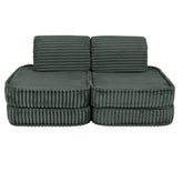 Meowbaby Churros Pocket Sofa Basic Pine Forest Green