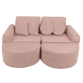 Play Sofa for Kids MeowBaby pink corduroy | Pink Play Sofa | Play Sofa Kids |  Play Couch for Kids | pink corduroy soft play sofa for children | 