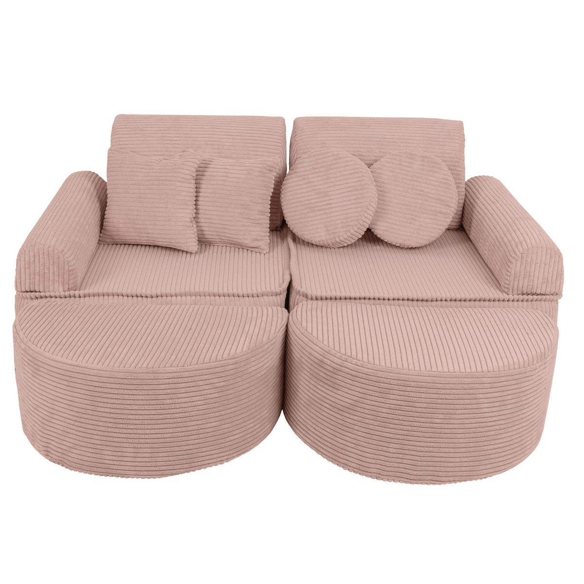 Play Sofa for Kids MeowBaby pink corduroy | Pink Play Sofa | Play Sofa Kids |  Play Couch for Kids | pink corduroy soft play sofa for children | 