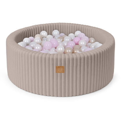 MeowBaby Ball Pit for Kids | Baby Ball Pit | Churros Pebble Beige Ball Pit with Balls |