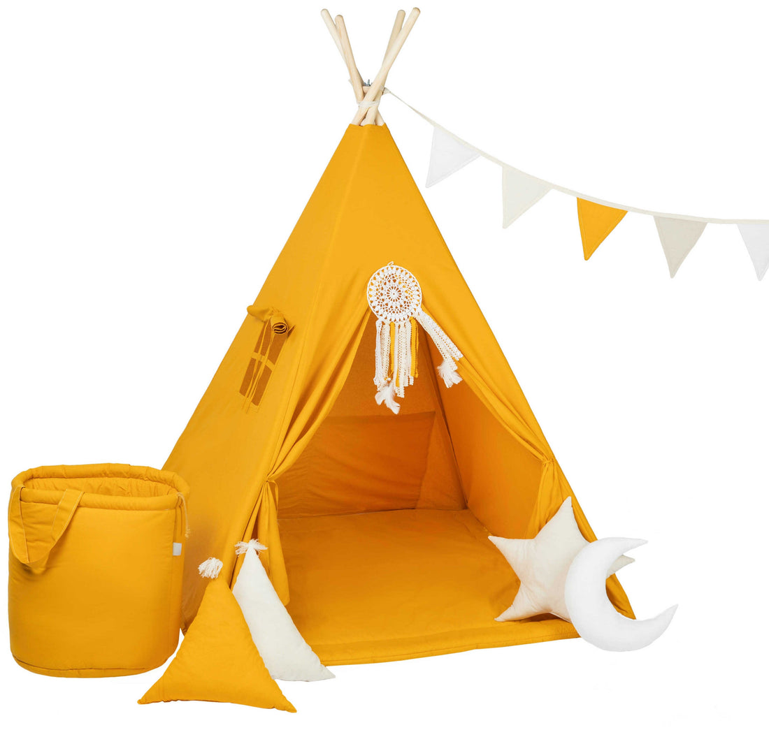 Orange Teepee Tent | Teepee Orange | Kids Teepee | Teepee Tent for Kids | Teepee Tent for Babies &amp; Toddlers | Orange Tent | Kids Teepee Tent | Teepee Tent for Boys &amp; Girls | 