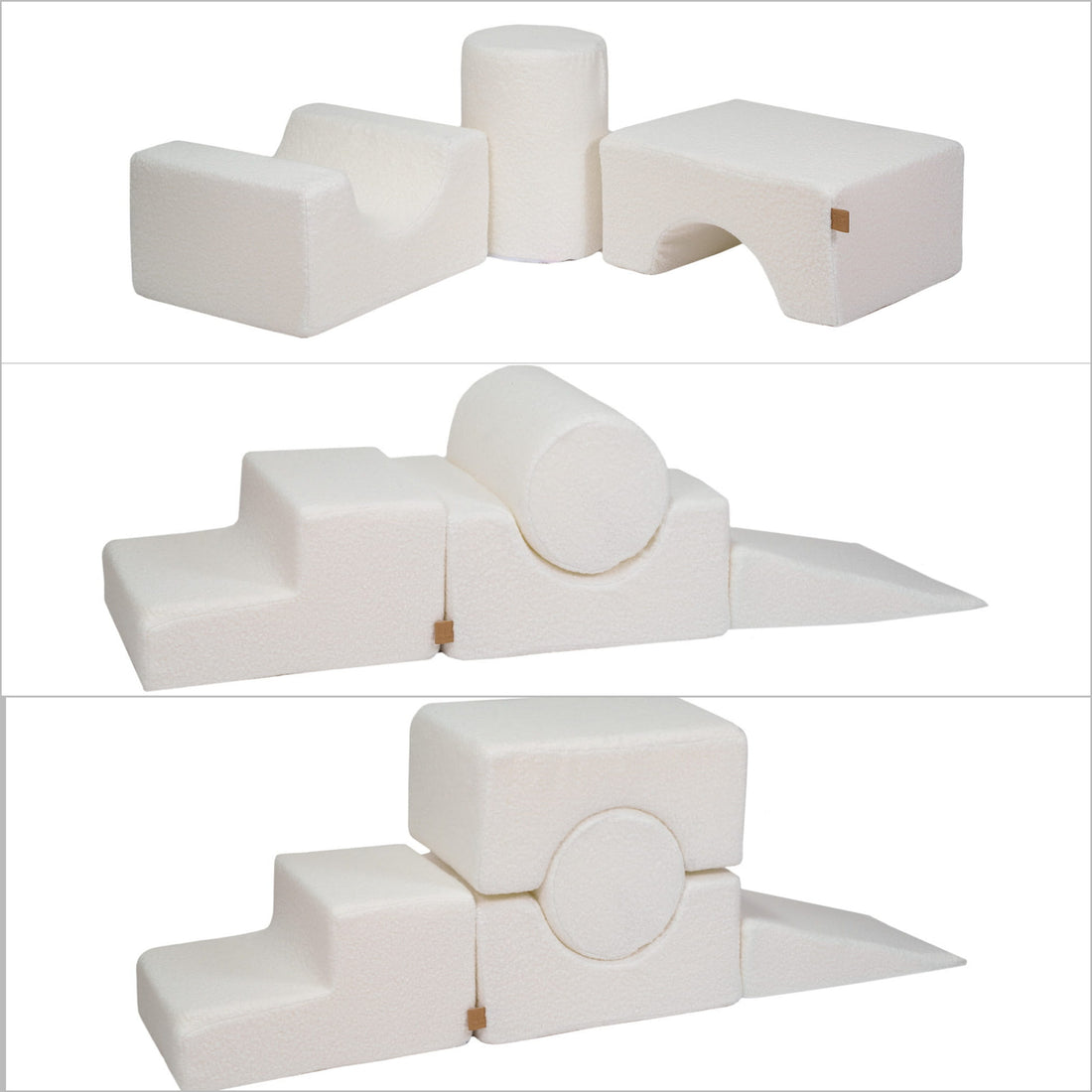 MeowBaby® Soft Play Shape Set - White Boucle
