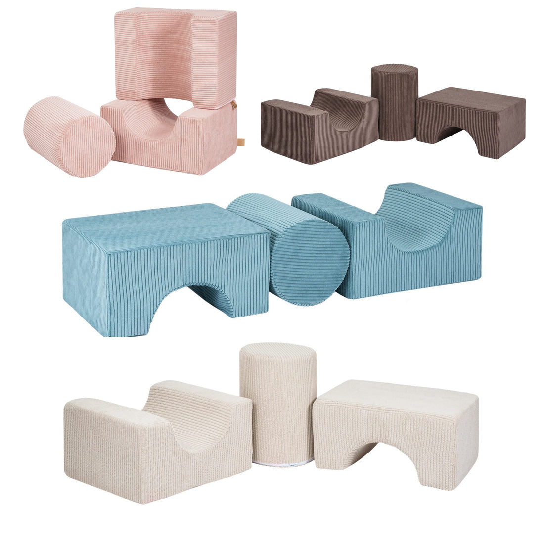 MeowBaby® Corduroy Soft Play Shape Set - 3 elements