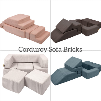 Kids Play Sofa Bricks | Kids Play Sofa | MeowBaby® Sofa Corduroy | Corduroy Play Sofa Bricks | Modular Play Sofa for Kids |