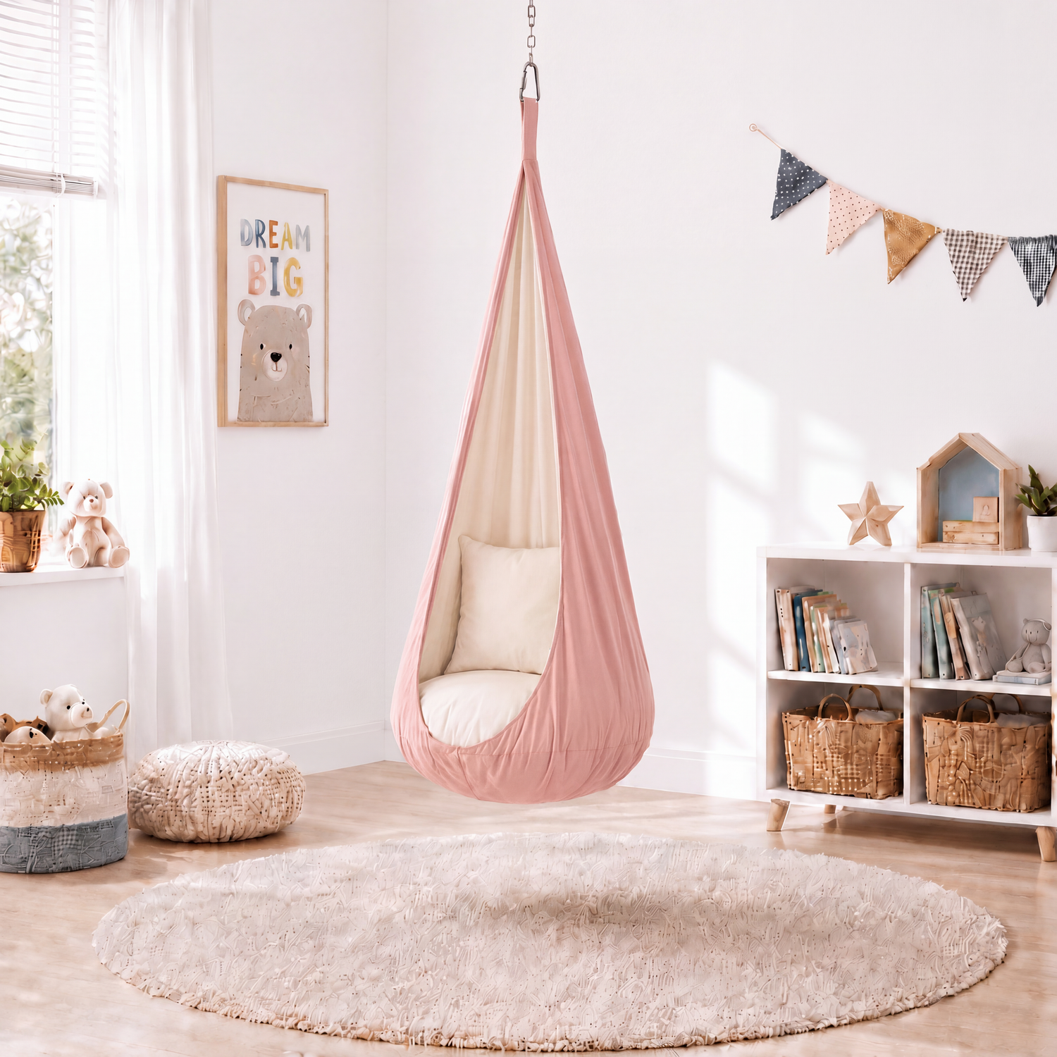 Kids Cocoon Swing - Powder Pink Rose