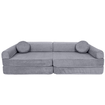 MeowBaby Slimcord Kids Play Sofa - Modular Play Couch | 10 Pieces