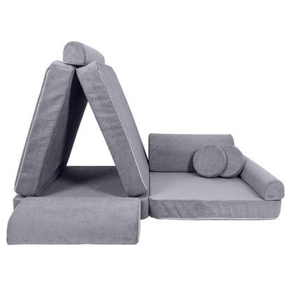 MeowBaby Slimcord Kids Play Sofa - Modular Play Couch | 10 Pieces