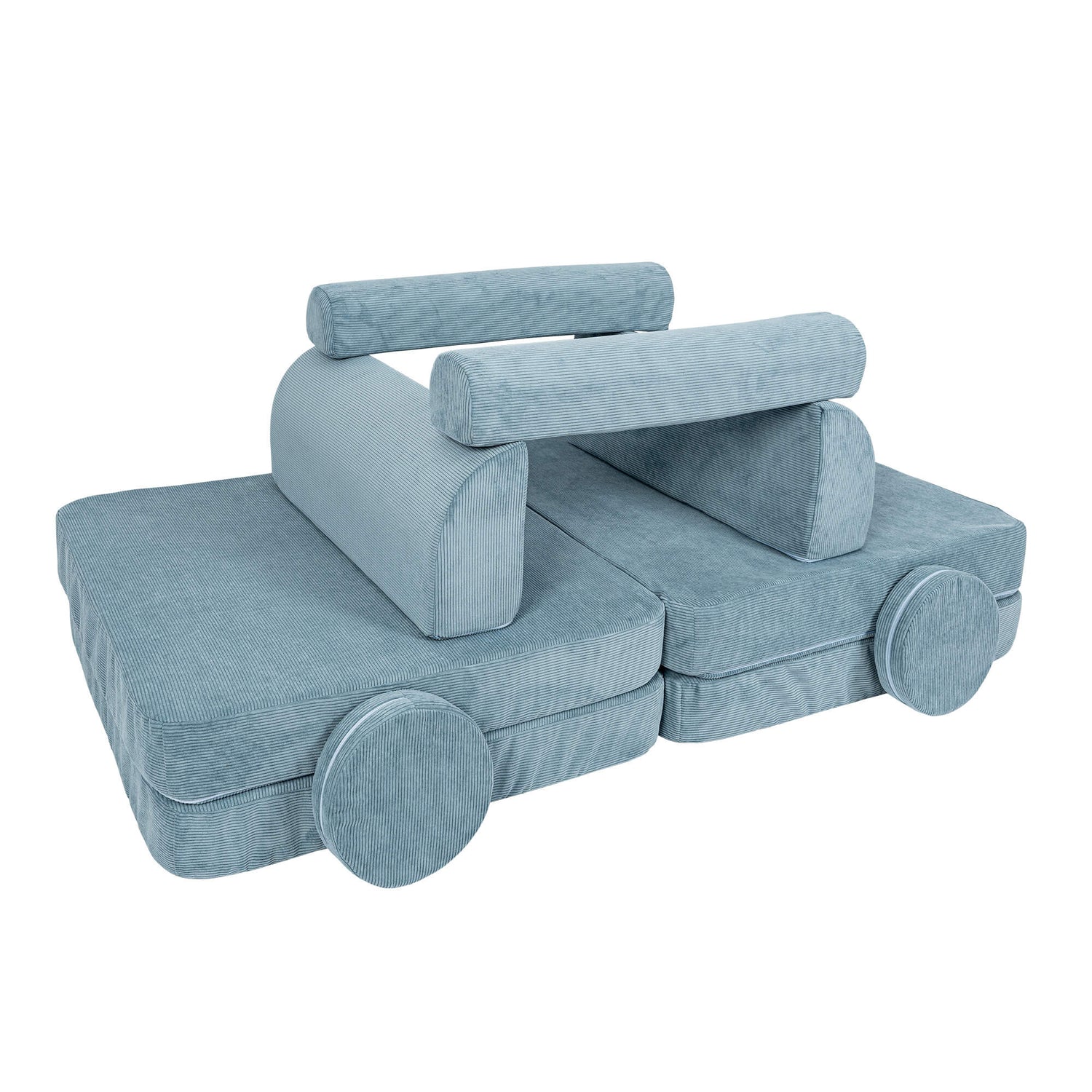 MeowBaby Slimcord Kids Play Sofa - Modular Play Couch | 10 Pieces