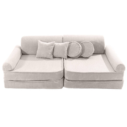 cream corduroy play sofa | cream/ecru corduroy Play Sofa | Play Sofa Kids cream corduroy | MeowBaby cream/ecru corduroy soft play sofa | 