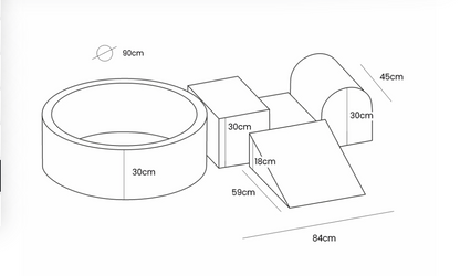 MeowBaby® BEARLY Soft Play + Ball Pit 90x30CM + 200 Balls
