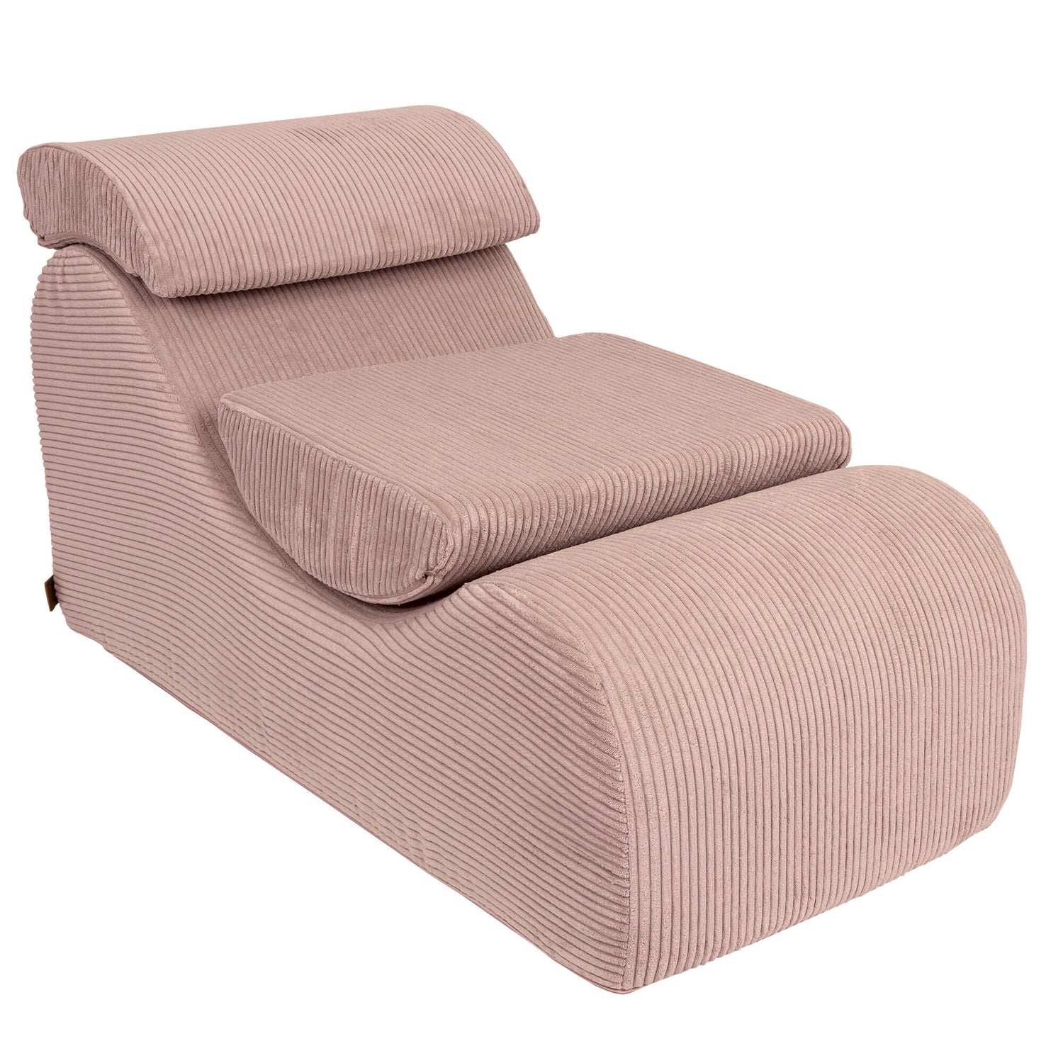 MeowBaby Aesthetic Wave Lounger - Comfy Toddler Foam Filled Chair Pink Corduroy
