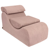 MeowBaby Aesthetic Wave Lounger - Comfy Toddler Foam Filled Chair Pink Corduroy