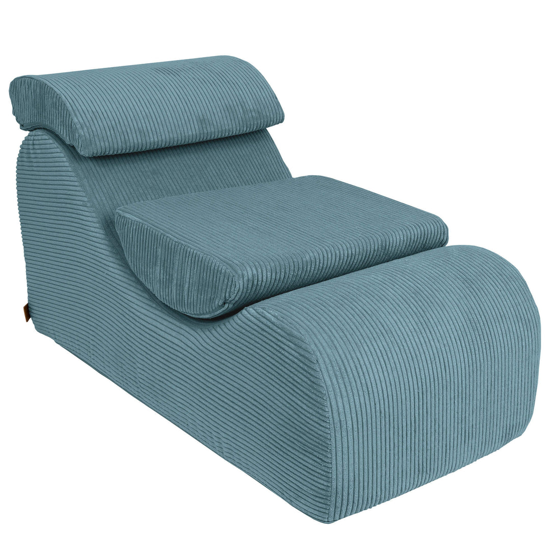 MeowBaby Aesthetic Wave Lounger - Comfy Toddler Foam Filled Chair Turquoise