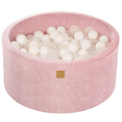 MeowBaby®  VELVET Light Pink Ball Pit + 300 Balls - 90x40cm