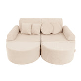Kids Play Sofa | MeowBaby Slimcord Kids Play Sofa | Modular Play Sofa Bed | ecru/cream play sofa for kids | play couch |