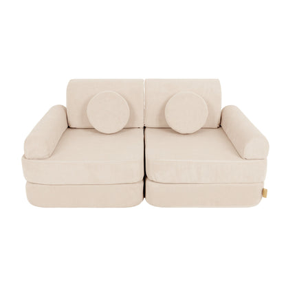 MeowBaby Slimcord Kids Play Sofa | Modular Play Sofa Bed | cream play sofa for kids | play couch cream |
