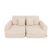 MeowBaby Slimcord Kids Play Sofa | Modular Play Sofa Bed | cream play sofa for kids | play couch cream |