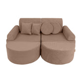 MeowBaby Slimcord Kids Play Sofa | Modular Play Sofa Bed | brown play sofa for kids | play couch |