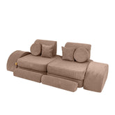 MeowBaby Slimcord Kids Play Sofa | Modular Play Sofa Bed | brown play sofa for kids | play couch |