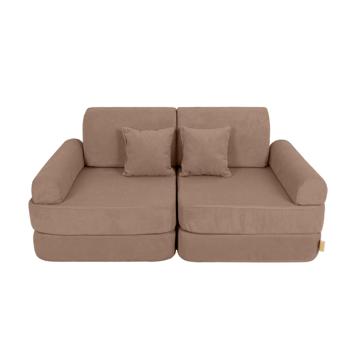 MeowBaby Slimcord Kids Play Sofa | Modular Play Sofa Bed | brown play sofa for kids | play couch |