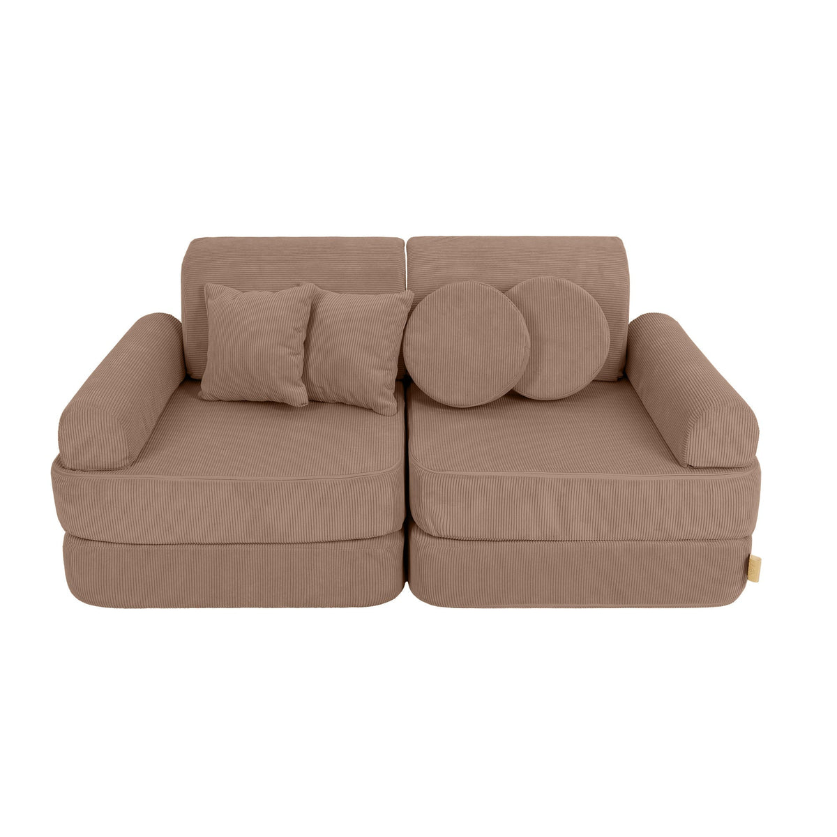 MeowBaby Slimcord Kids Play Sofa | Modular Play Sofa Bed | brown play sofa for kids | play couch |