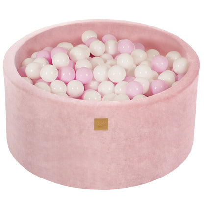 MeowBaby®  VELVET Light Pink Ball Pit + 300 Balls - 90x40cm