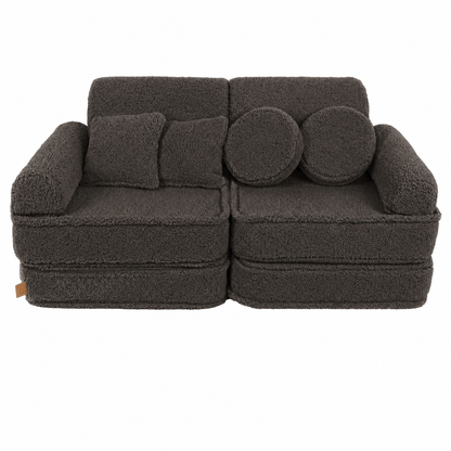 kids play sofa| modular play sofa | play couch | MeowBaby Bearly play sofa for kids | play sofa couch | soft play sofa | dark chocolate colour