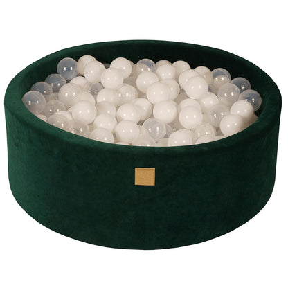 MeowBaby®  VELVET Dark Green Ball Pit + 250 Balls - 90x30cm