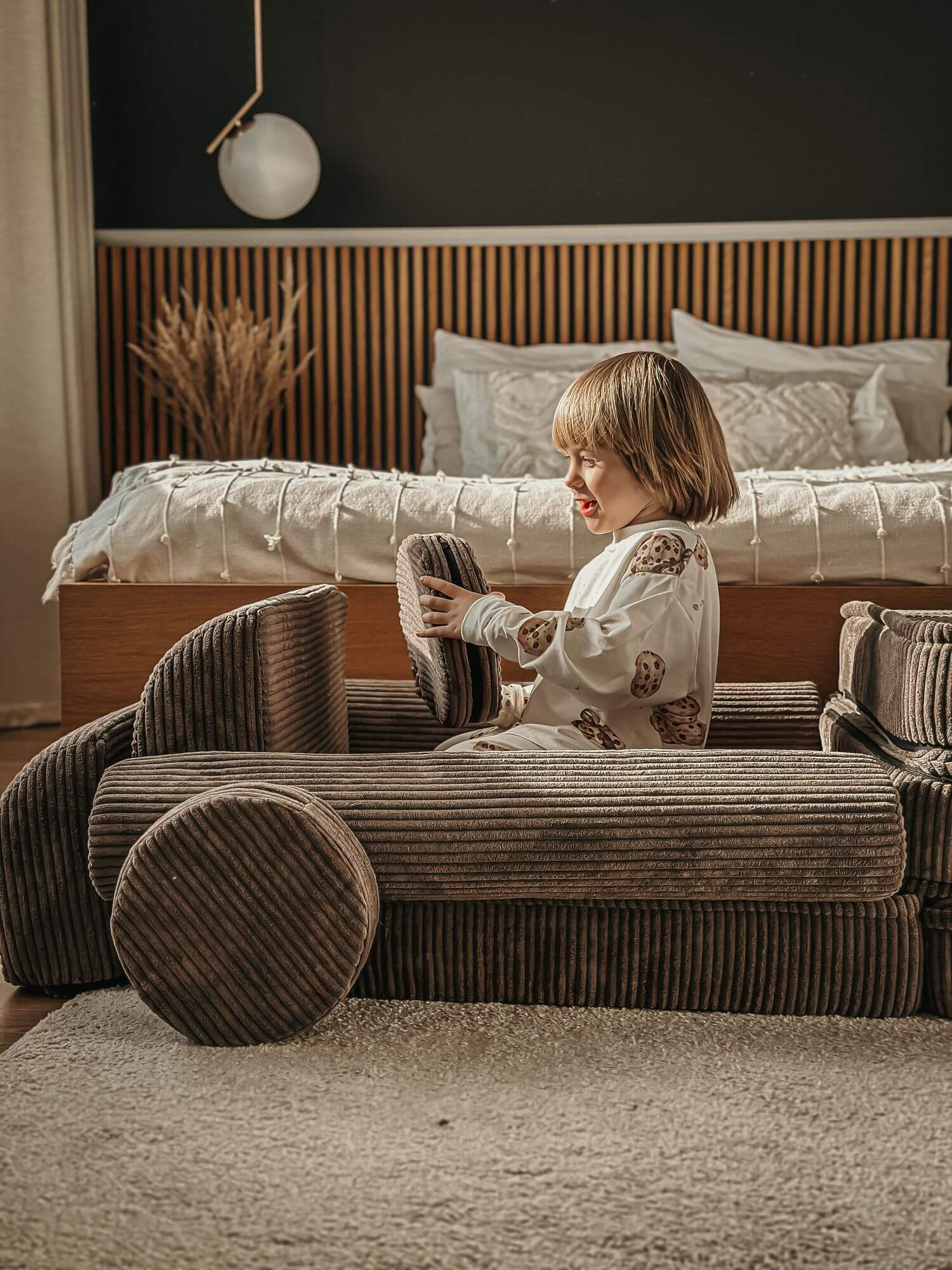MeowBaby® Kids Play Sofa PREMIUM | Modular Play Couch | Corduroy